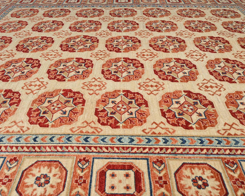 8x10 Beige Aryana Afghan Hand Knotted Veg Dye Wool Area Rug